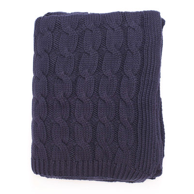 Big Cable Knitted Throw Blanket