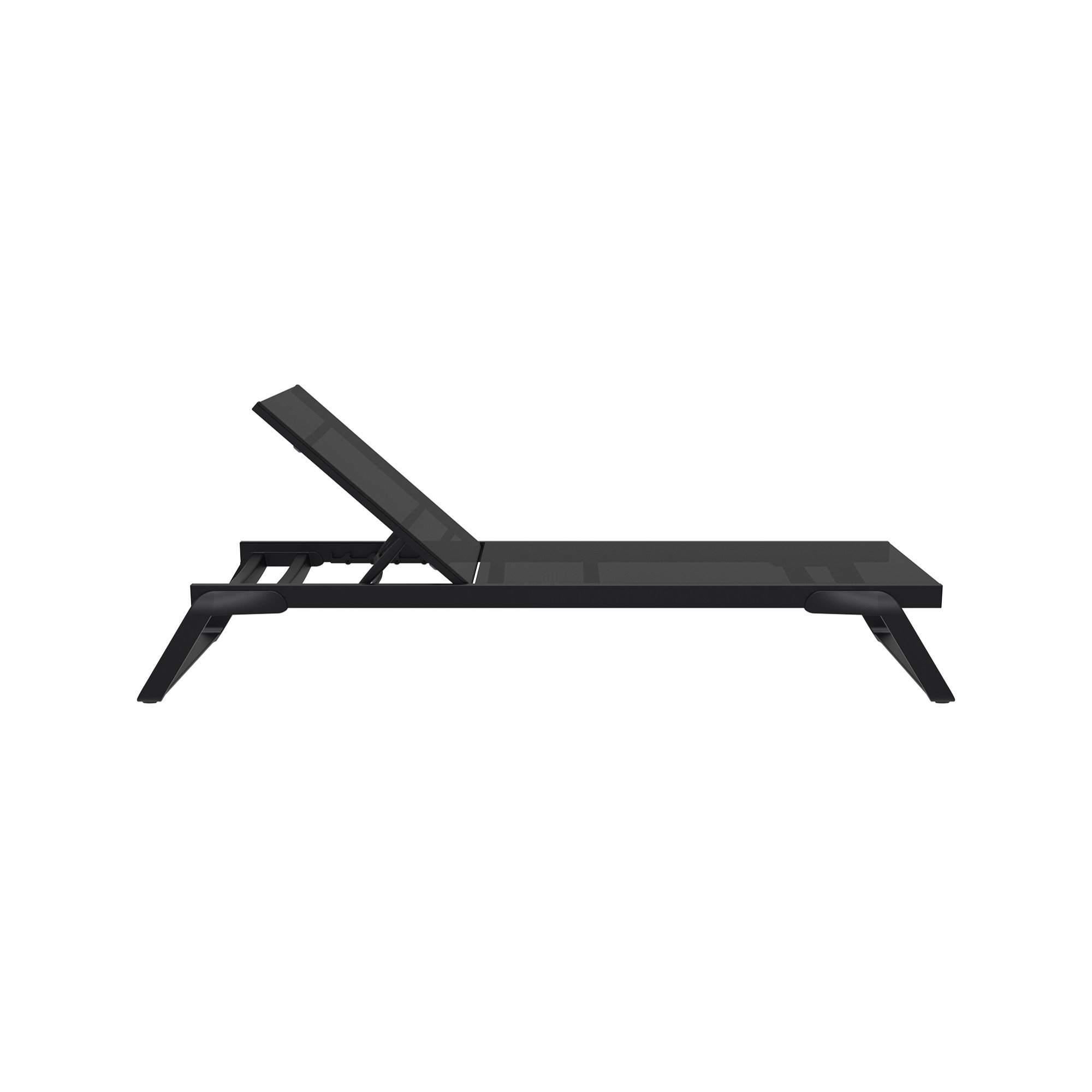 Holli 28.34'' Outdoor Chaise Lounge, Black