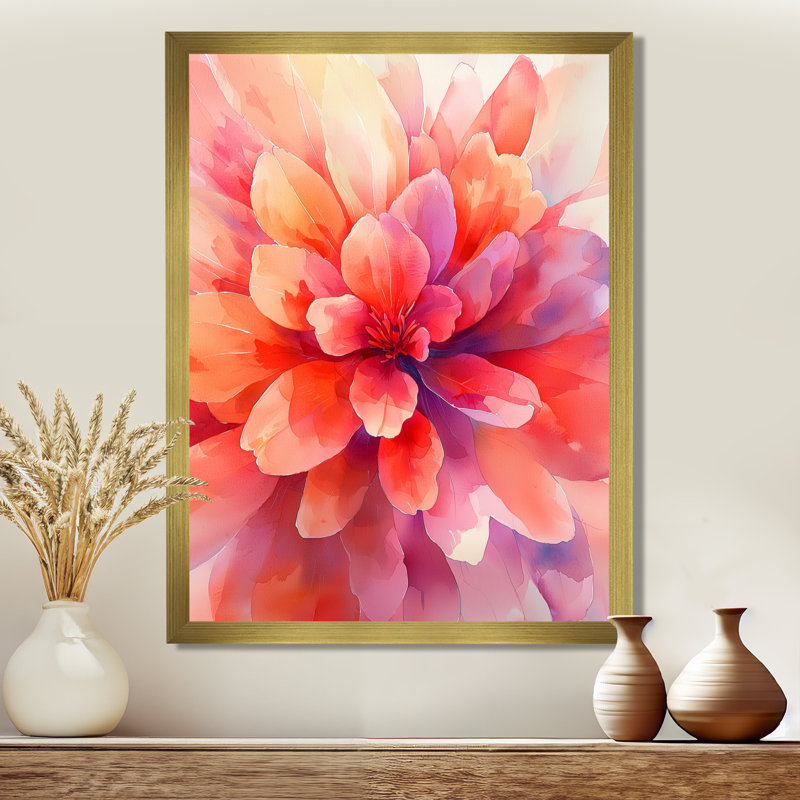 Chandler - Floral Wall Art Prints, H 32 po x l 16 po, Reproduction encadrée d'une seule photo, Doré