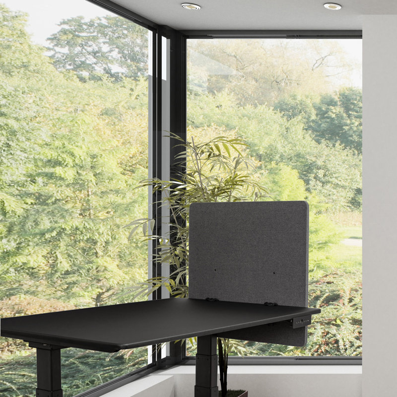 Cloison de bureau en tissu 1 panneau, Gris cendré