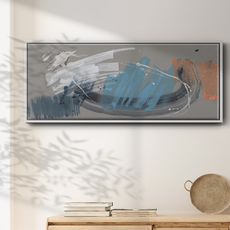Whimsical Marks I- Framed Canvas, 20" H x 50" W