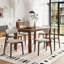 Ensemble de 4 chaises de salle à manger, structure en noyer massif, revêtement chenille moderne pour cuisine