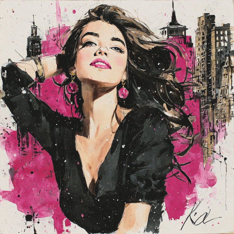 Art mural sur toile City Glamour, H 20 po x l 20 po