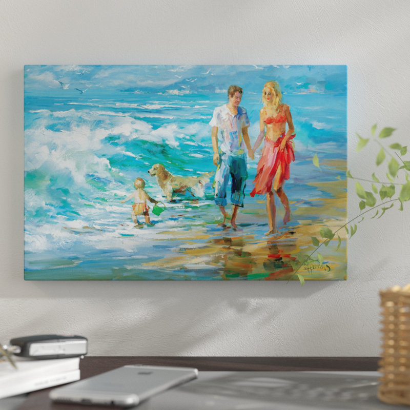 « happy family ii », reproduction sur toile, H 12 po x l 18 po x P 1,5 po, Pas de tapis, Toile tendue