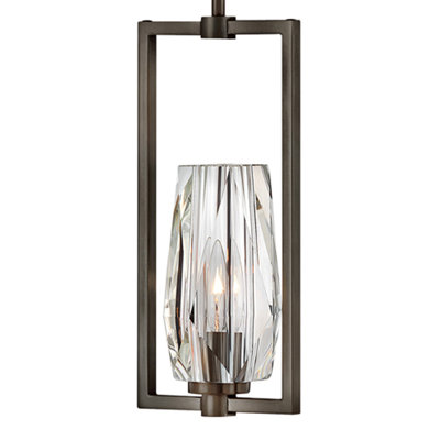 Ana 1-Light Pendant w/ Faceted Heavy-Cut Diamond-Shaped Crystal Shades
