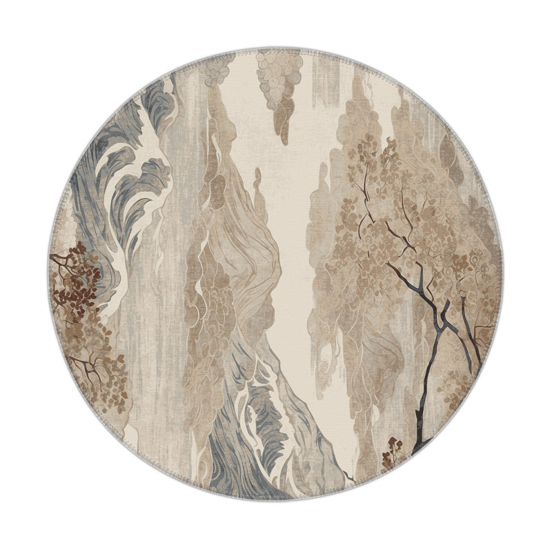 Crimson Flow Indoor And Outdoor Area Rug, Round 5'