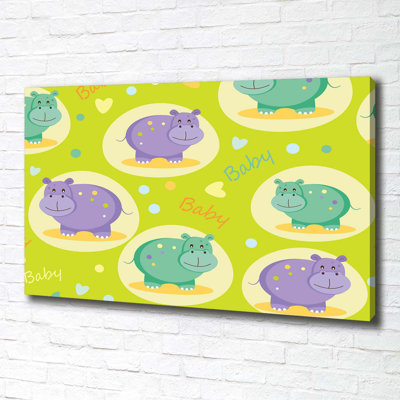 Hippos - Wrapped Canvas Print