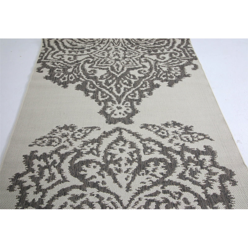 Damask Indoor Rug, Rectangle 9' x 12'5"