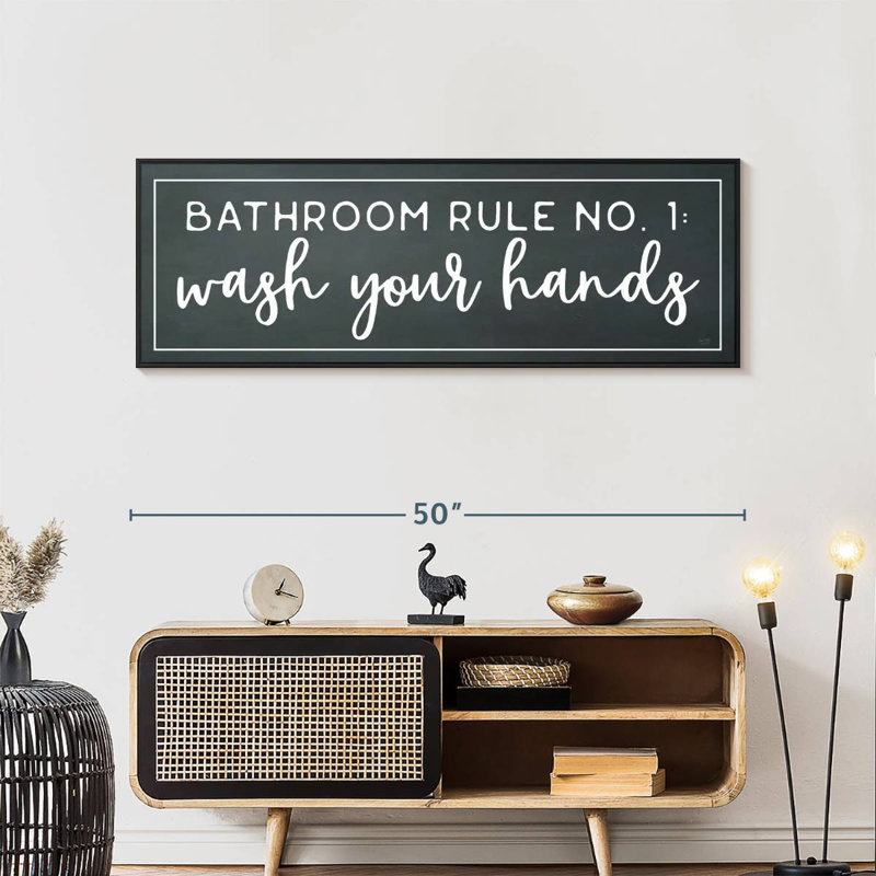 Salle de bain règle n ° 1, Cadre flottant noir, 49 po x 17 po