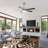 52" Dimmable 6-Speed Reversible Ceiling Fan with LED Lights and Remote Control, 3 Color Lights, Timer, Double-Sided Wood Blades
