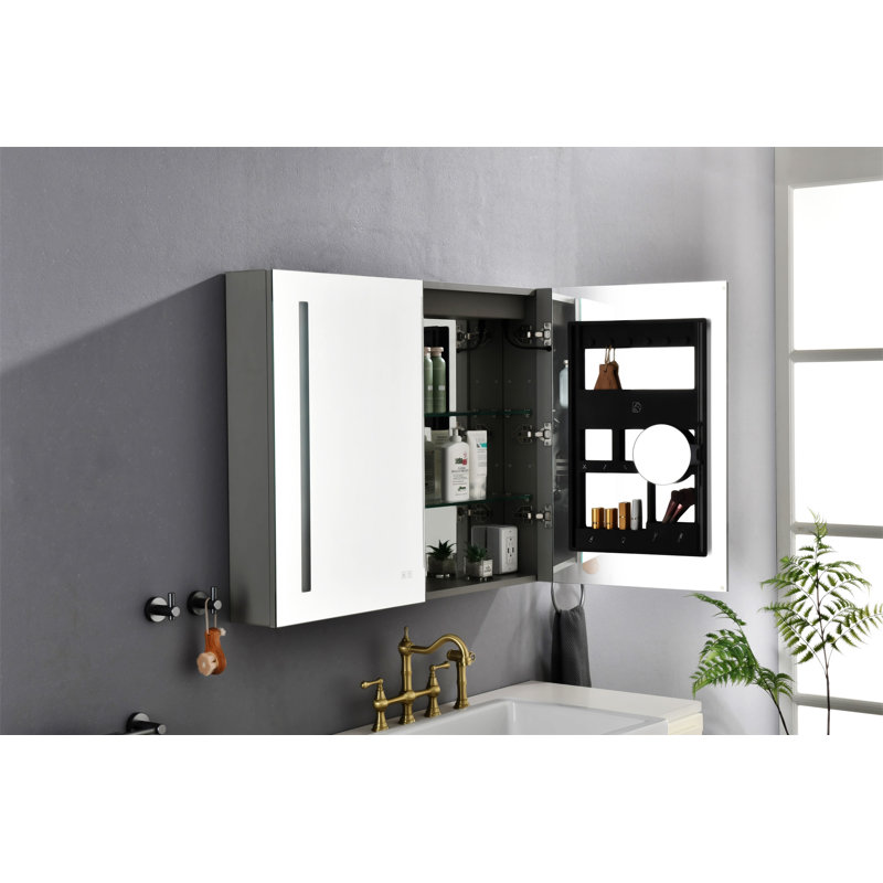 40 po L 30 po Grande armoire à pharmacie rectangulaire à surface en H H avec miroir en aluminium