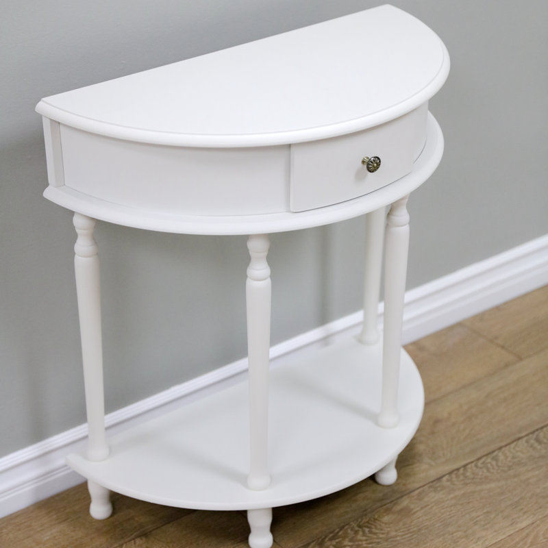 Oldbury Solid Wood Top End Table with Storage, White