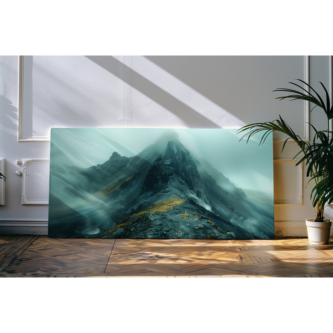 Gerahmtes Bild auf Leinwand 120x60cm Berge Berggipfel Bergspitze Natur Gebirge