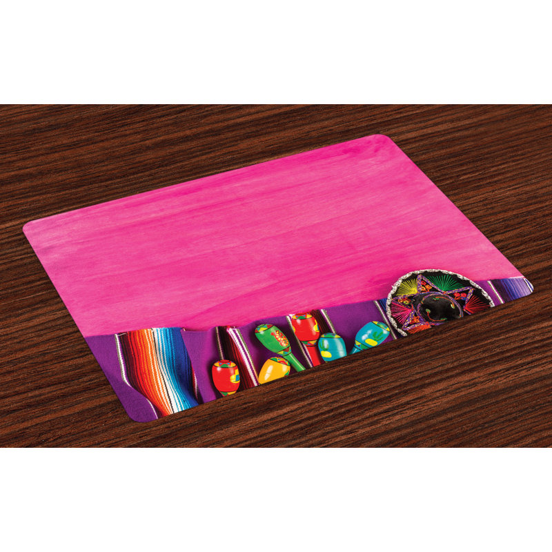 Ashyiah Mexican Folkloric Serape Blanke Placemat
