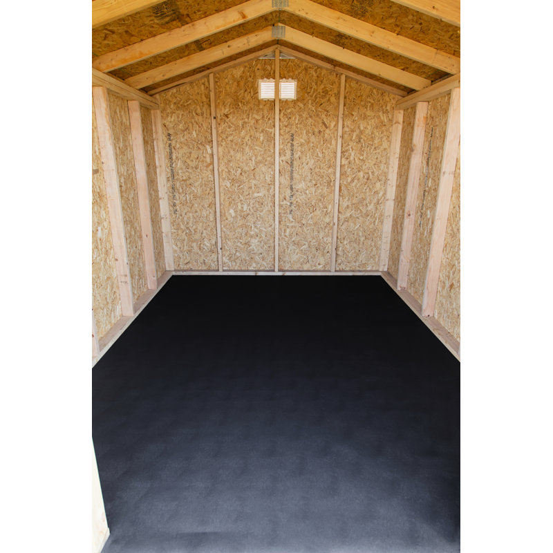 Pavillon de jardin permanent en métal x 20 pi Rouleau de plancher pour remise, Noir
