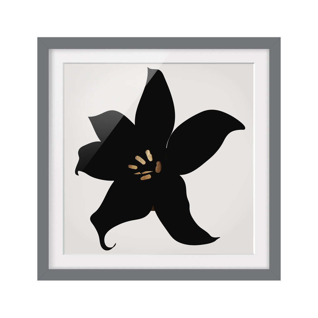 Gerahmtes Poster Plant World - Orchid Black and Gold