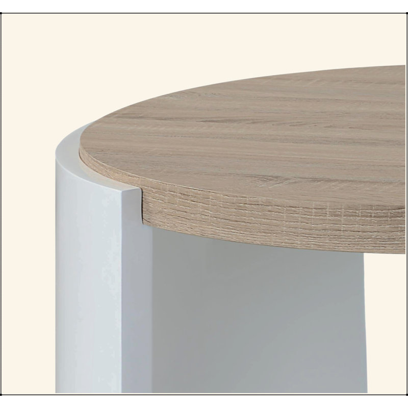 Table basse en chêne et blanc Zoma