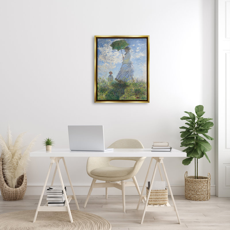 «Woman with a Parasol» par Claude Monet - peinture sur toile tendue, H 31 po x l 25 po x P 1,5 po