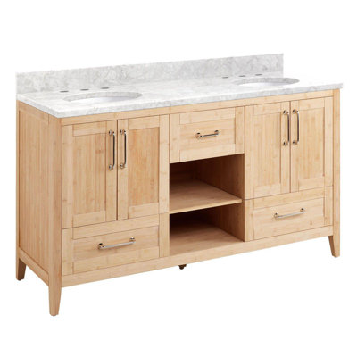 Ensemble de meuble-lavabo double 60 "avec lavabos ovales encastrés Burfield