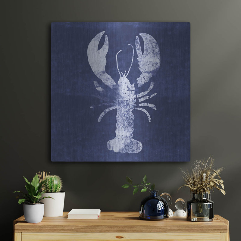«Indigo Lobster» par Linda Woods, H 24 po x l 24 po