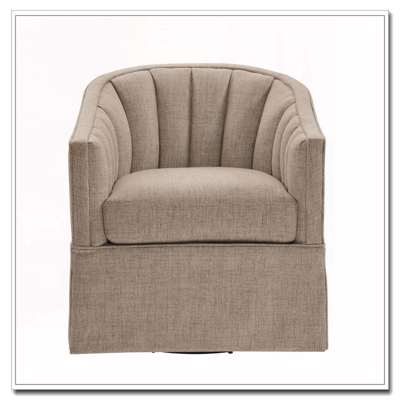 Fauteuil d'appoint pivotant à jupe, Gris Pierre