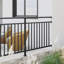 Ensemble de 2 balustres de terrasse en acier galvanisé noir mat-105374107