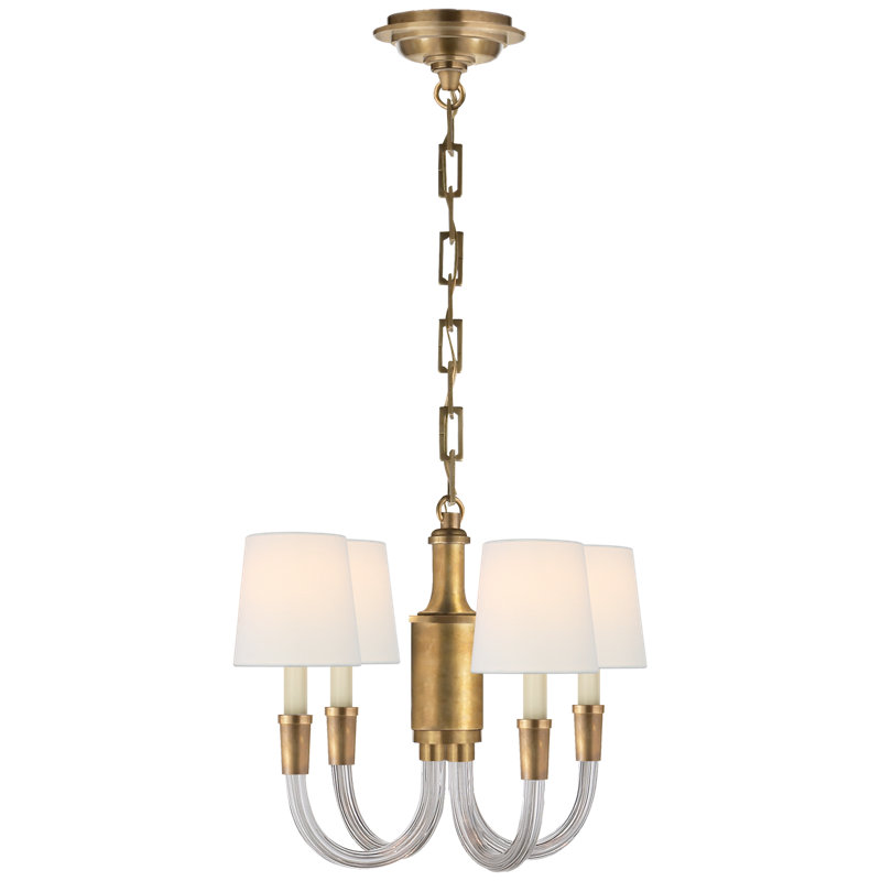 Thomas O'Brien Vivian Mini Chandelier, Fabric, Crystal/Brass