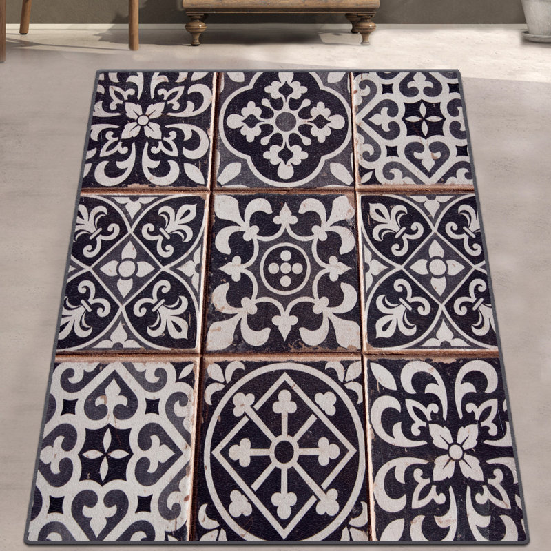 Antibacterial Hall Carpet, 3.3 x 4.9 Feet | 100% Polyester, 0.4 in Pile Height, Non-Slip Felt Dot Underside | Machine Washable, 700 GSM | Perfect for Living Room, Bedroom, and Entryways, Stylish & Functional Design