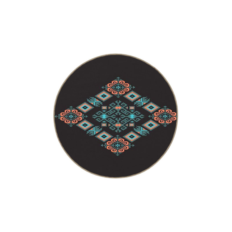 Tapis tissé à rayures Central Central, Sous-tapis carré 3 pi 3 po inclus