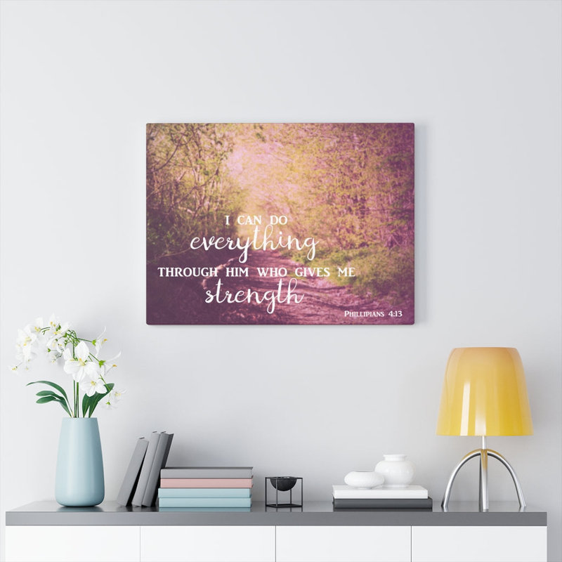 Through Him Trees 1 Piece Wrapped Canvas Wall Art, 30cm H x 41cm W