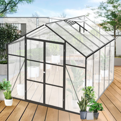 Outdoor Backyard Greenhouse 8x10 Ft - Heavy-duty Structure For Plants, Polycarbonate Panels, All, , Spacious, Simple Assembly, Reliable Drainage System Heavy Duty Outdoor, All Season, Aluminum Frame,