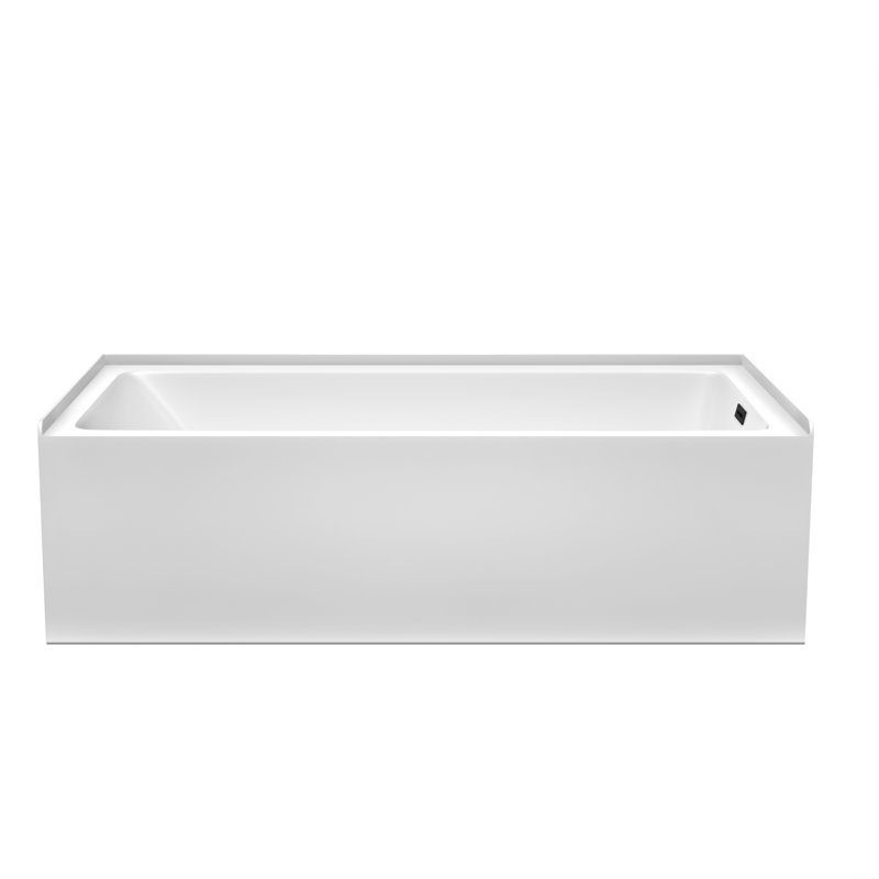 Grayley 60" x 32" x 18" Alcove Soaking Acrylic Bathtub, Right, Matte Black
