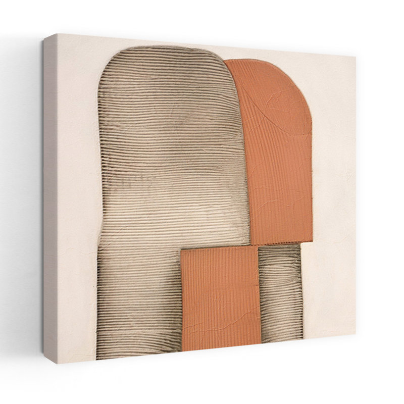 «Terracotta Shapes Abstract», reproduction d'art murale contemporaine, H 48 po x l 48 po