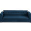 Moderne pour animal de compagnie en bleu foncé, surdimensionné avec accoudoirs pour grands chiens, conception à pattes courtes en lin bleu confortable et stable, animaux de compagnie