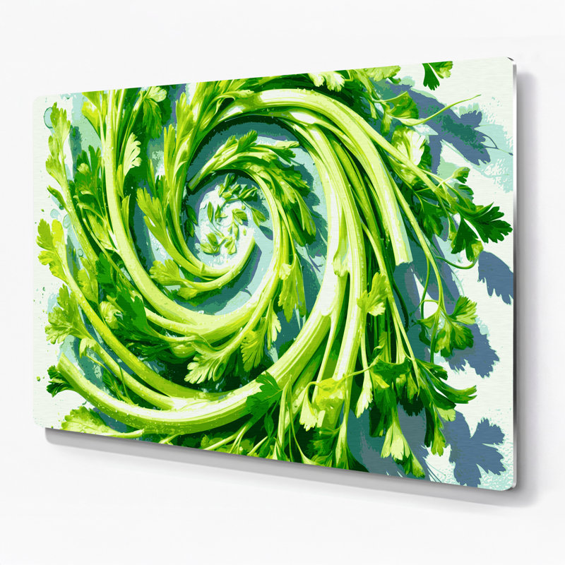 Légumes, art mural vert céleri en métal