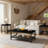 Modern Farmhouse Coffee Table Set Of 3, Rectangular Coffee Table With 2 Square End Side Tables, 2-Tier Living Room Table Set With Metal Frame & Open Shelf For Office, Apartment, Home-1644780617
