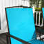 Banc coulissant bleu avec table centrale pour patio. Cadre métallique dans la cour, jardin, porche. Tissu respirant, 528 lb Capacité de poids total, cour arrière coulissante double - Divertissement de patio, porche
