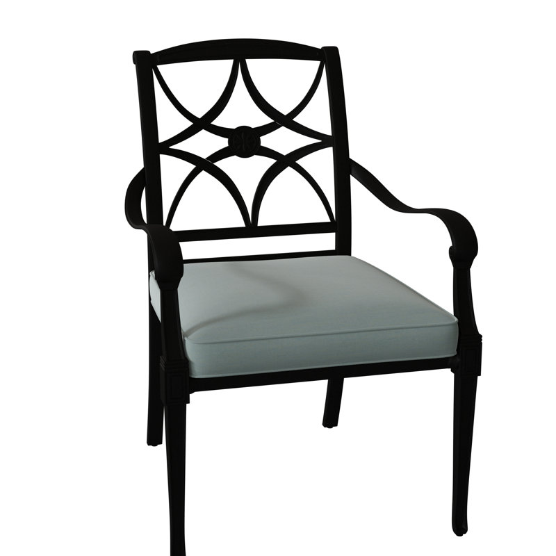 Wiltshire Outdoor Dining Armchair, Textured Black, Canvas Spa Sunbrella® Canvas, 19.25"