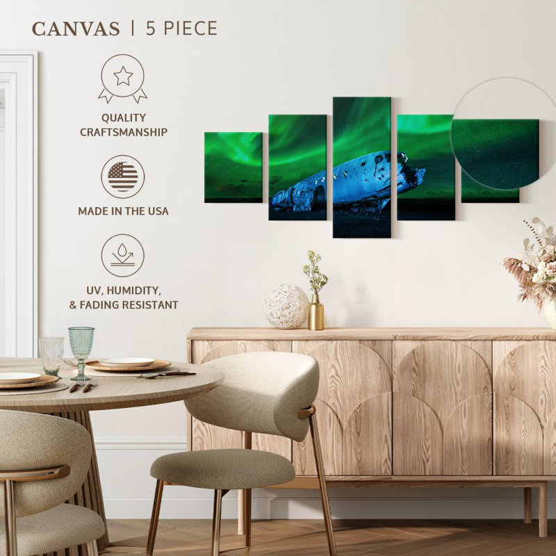 Vik Plane Ruins Aurora, 36" H x 80" W