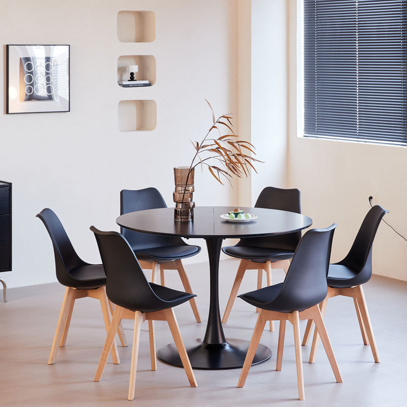 Quade Upholstered Dining Chair, 6, Black
