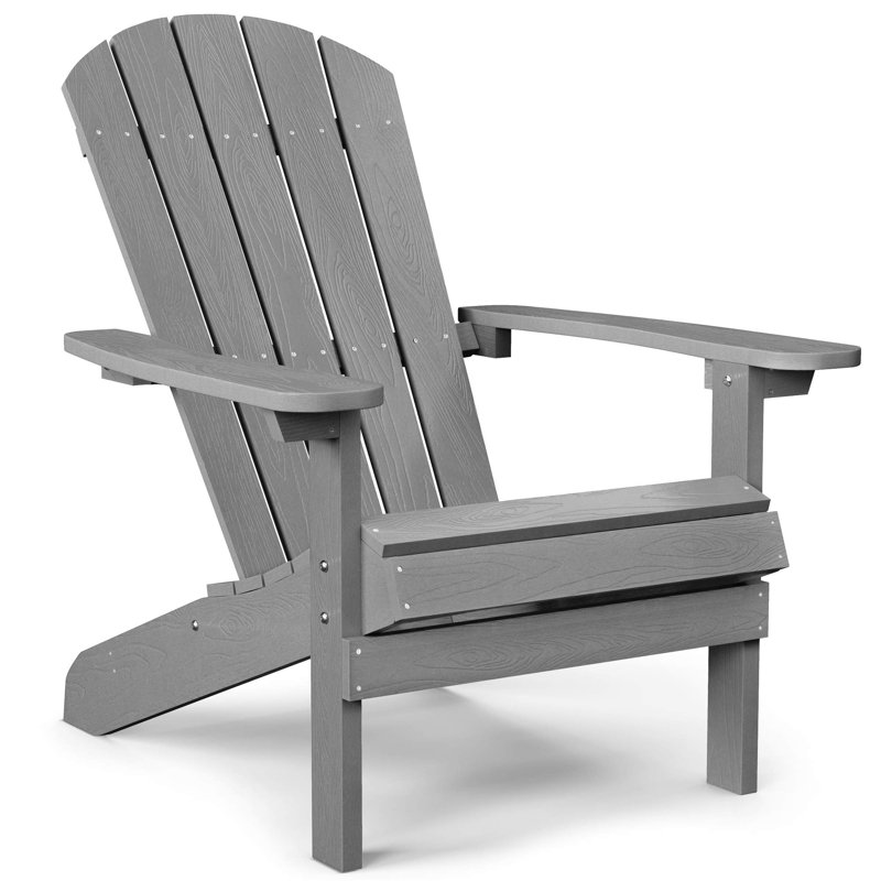 Plastic Patio Adirondack Chair, Gray