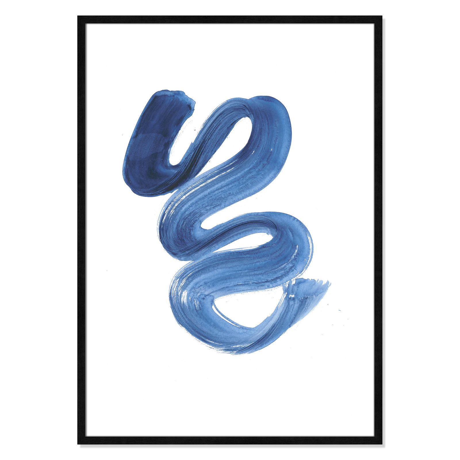 Coppola "Slinky Indigo II" Print by Filippo Ioco, 41.5" H x 29.5" W x 0.75" D, Black Wood Framed Paper