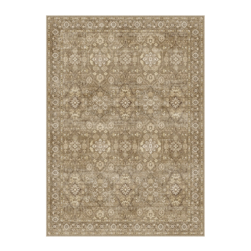 Havenly Weave Vintage Roll Rug with Machine Washable & Non-Slip Backing, Rectangle 5' x 7'
