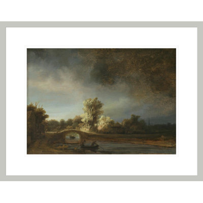 «The Stone Bridge» par Rembrandt van Rijn - Reproduction giclée encadrée