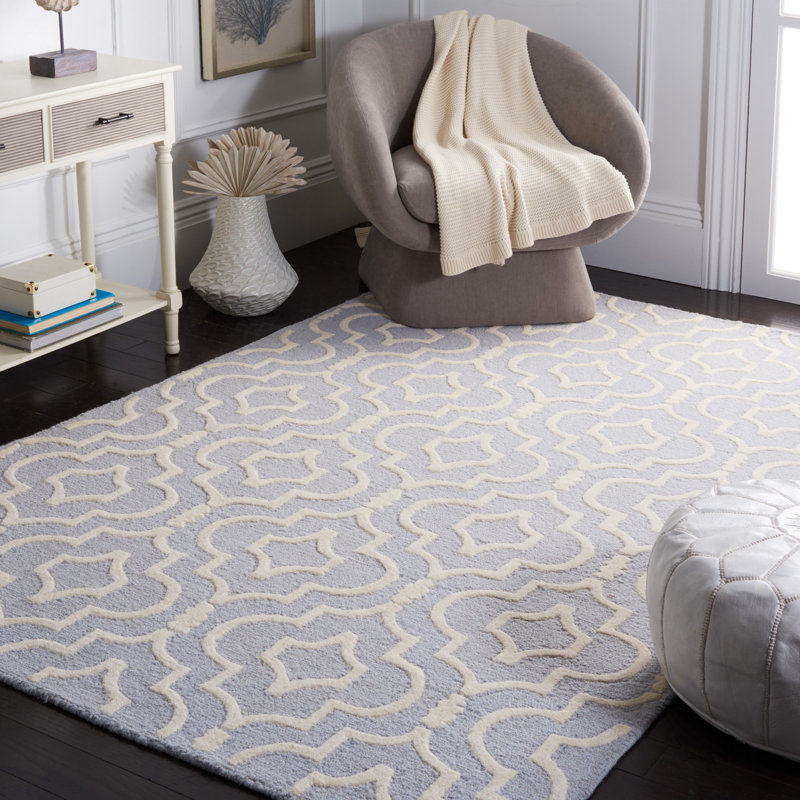 Cannen Hand Tufted Wool Geometric Rug, Rectangle 8' x 10'