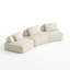 Canapé incurvé moderne de 139 po, canapé modulaire en nuage avec dossier réglable, canapé à siège profond surdimensionné pour le salon, sans assemblage requis, beige-541131095