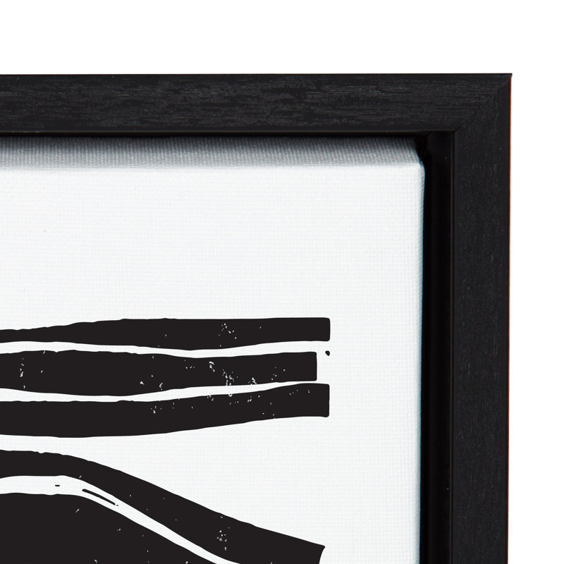 «Abstract Waves» par déclaration sur toile encadrée, Noir