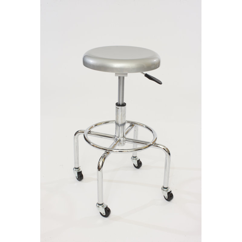 Guisasola Adjustable Height Ergonomic Lab Stool with Footring Wheels