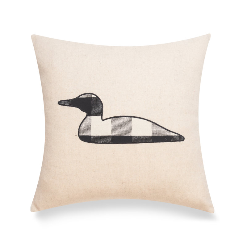 Housse et insert de coussin carré Cottage Life, Noir / blanc