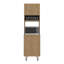 Garde-manger Fingal avec espace pour micro-ondes, quatre tablettes et rangement fermé, chêne naturel